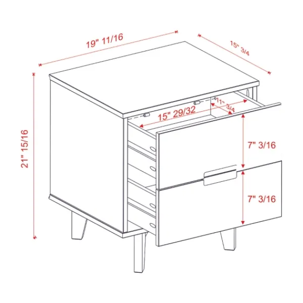 Nightstands-Kirkland's Home Wood Cut-Out Handle Nightstand White