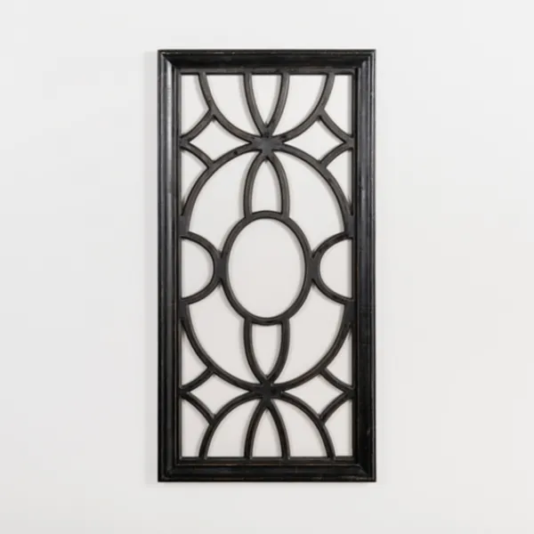 Wall Plaques-Kirkland's Home Wood Cutout Pattern Wall Plaque Black