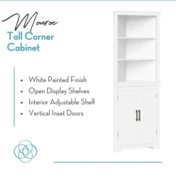 Bathroom Furniture-Kirkland's Home Wood 2-Door Corner Storage Cabinet White