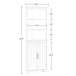 Bathroom Furniture-Kirkland's Home Wood 2-Door Corner Storage Cabinet White