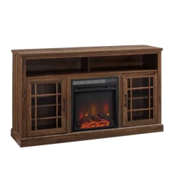 Tv Stands & Media Consoles-Kirkland's Home Wood 2-Door Led Fireplace Cabinet Brown