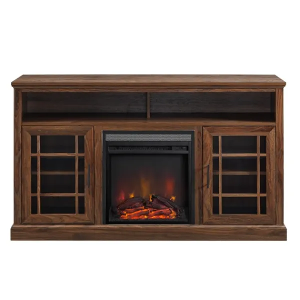 Tv Stands & Media Consoles-Kirkland's Home Wood 2-Door Led Fireplace Cabinet Brown