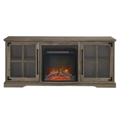 Tv Stands & Media Consoles-Kirkland's Home Wood 2-Door Led Fireplace Cabinet Gray