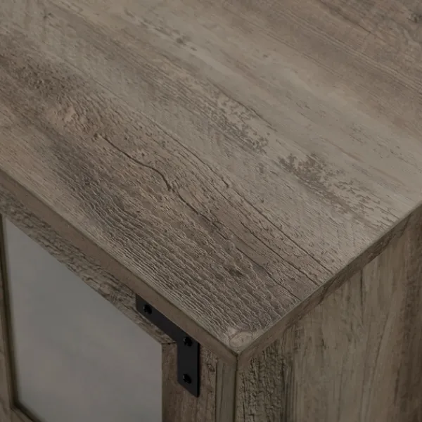 Tv Stands & Media Consoles-Kirkland's Home Wood 2-Door Led Fireplace Cabinet Gray