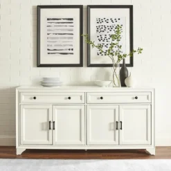 Cabinets & Sideboards-Kirkland's Home Wood 4-Door Sideboard Cabinet White