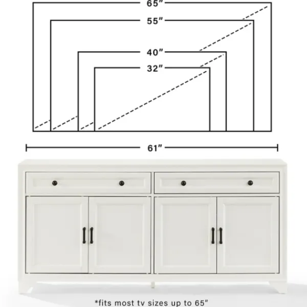 Cabinets & Sideboards-Kirkland's Home Wood 4-Door Sideboard Cabinet White