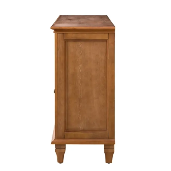 Cabinets & Sideboards-Kirkland's Home Wood 4-Door Sideboard Cabinet Brown