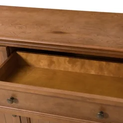 Cabinets & Sideboards-Kirkland's Home Wood 4-Door Sideboard Cabinet Brown