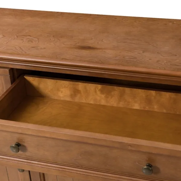Cabinets & Sideboards-Kirkland's Home Wood 4-Door Sideboard Cabinet Brown