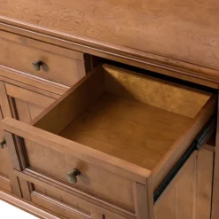 Cabinets & Sideboards-Kirkland's Home Wood 4-Door Sideboard Cabinet Brown