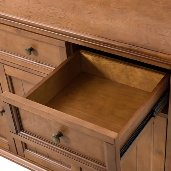 Cabinets & Sideboards-Kirkland's Home Wood 4-Door Sideboard Cabinet Brown