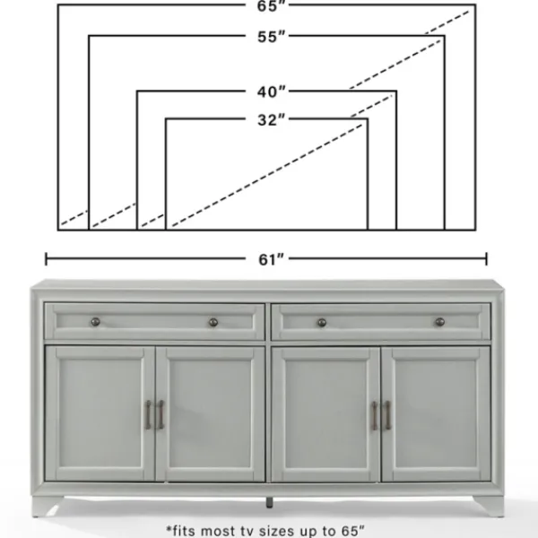 Cabinets & Sideboards-Kirkland's Home Wood 4-Door Sideboard Cabinet Gray