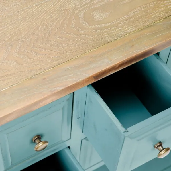Console Tables-Kirkland's Home Wood 2-Door Storage Console Table Blue