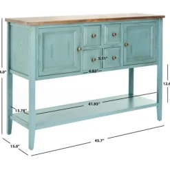 Console Tables-Kirkland's Home Wood 2-Door Storage Console Table Blue