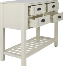 Console Tables-Kirkland's Home Wood 4-Drawer Console Table White
