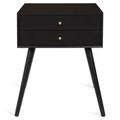 Accent & End Tables-Kirkland's Home Wood 2-Drawer Finco Accent Table Black