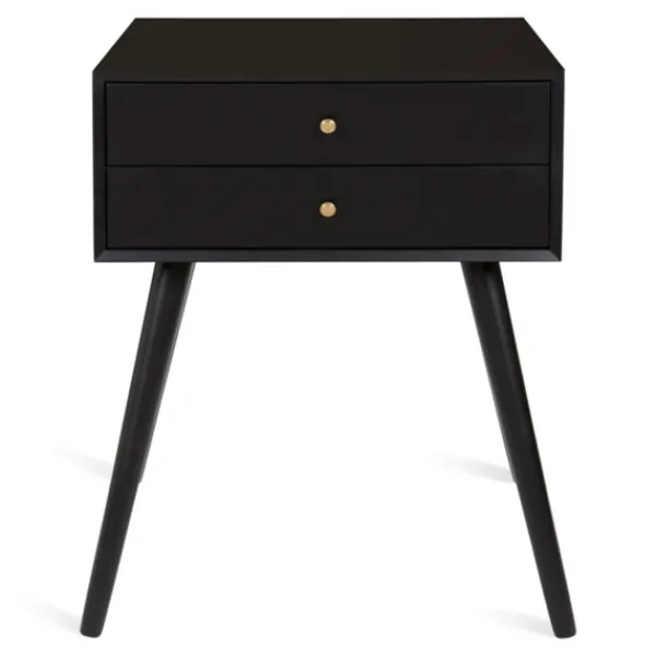 Accent & End Tables-Kirkland's Home Wood 2-Drawer Finco Accent Table Black