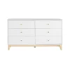 Dressers & Chests-Kirkland's Home Wood 6-Drawer Footed Dresser White