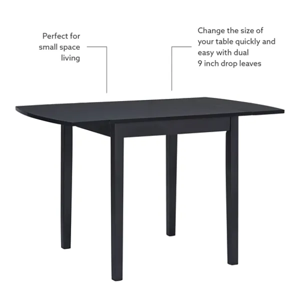 Dining Tables-Kirkland's Home Wood Drop Leaf Dining Table Black