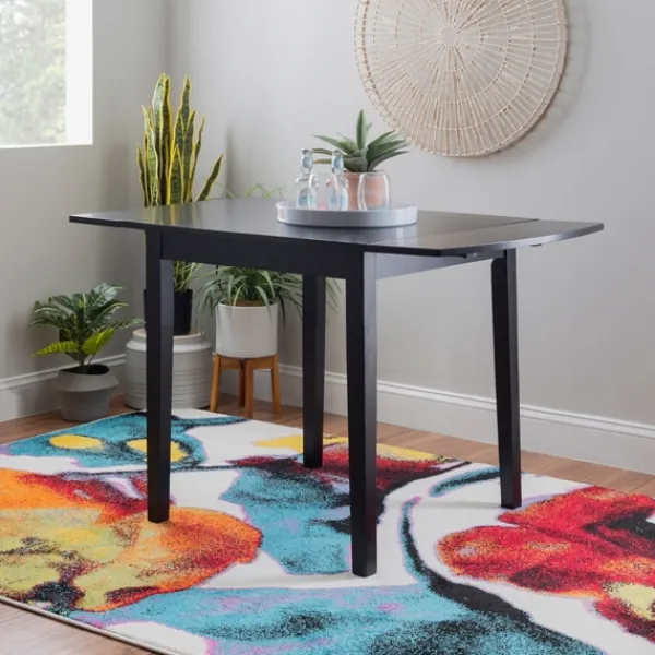 Dining Tables-Kirkland's Home Wood Drop Leaf Dining Table Black