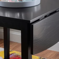 Dining Tables-Kirkland's Home Wood Drop Leaf Dining Table Black