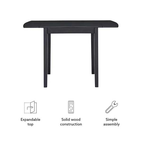 Dining Tables-Kirkland's Home Wood Drop Leaf Dining Table Black