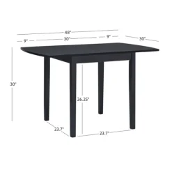 Dining Tables-Kirkland's Home Wood Drop Leaf Dining Table Black