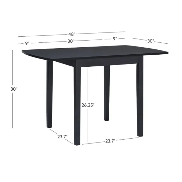 Dining Tables-Kirkland's Home Wood Drop Leaf Dining Table Black