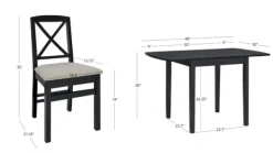Dining Sets-Kirkland's Home Wood Drop Leaf 3-Pc. Dining Set Black