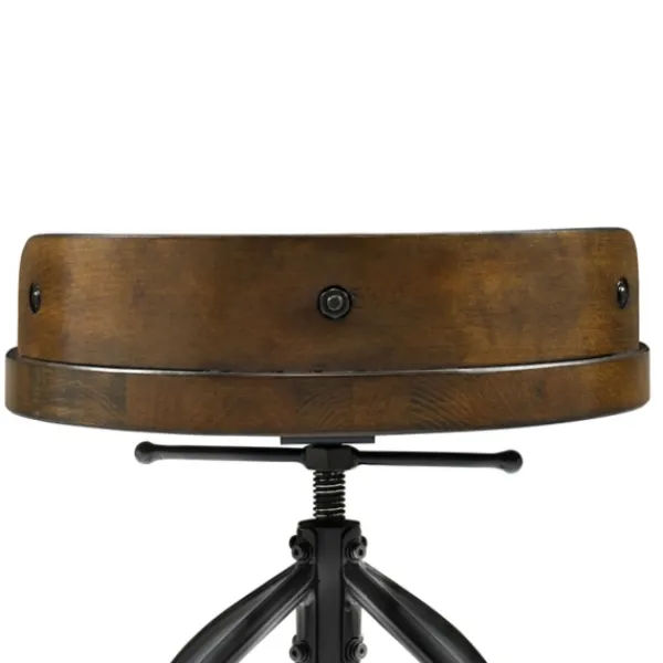 Bar Stools & Counter Height Stools-Kirkland's Home Wood Edgar Industrial Adjustable Stool Brown