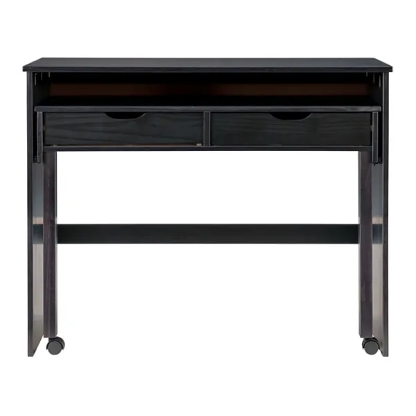 Office Furniture-Kirkland's Home Wood Extendable Desk Black