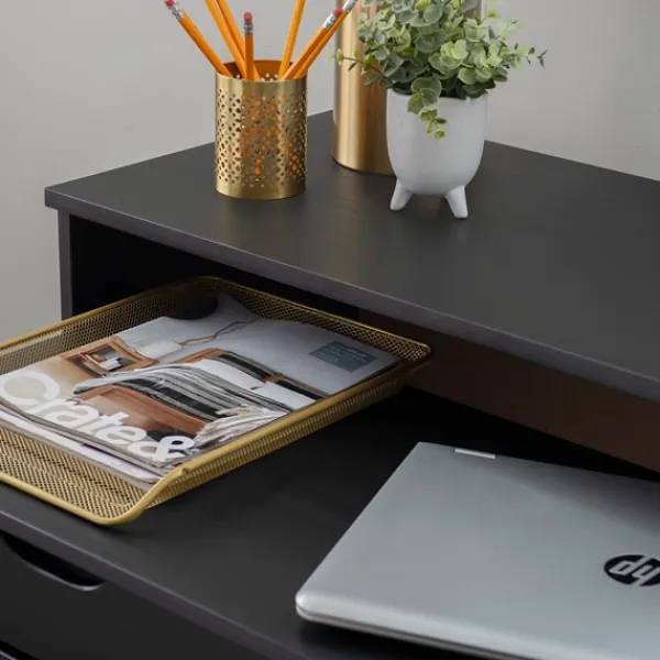 Office Furniture-Kirkland's Home Wood Extendable Desk Black