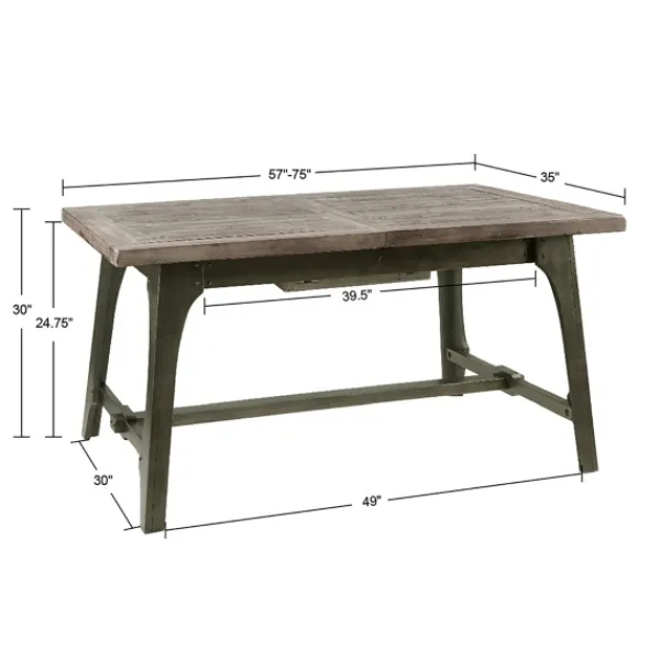 Dining Tables-Kirkland's Home Wood Extendable Dining Table Gray