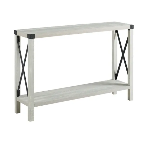 Entryway Furniture-Kirkland's Home Wood Farmhouse Console Table Gray