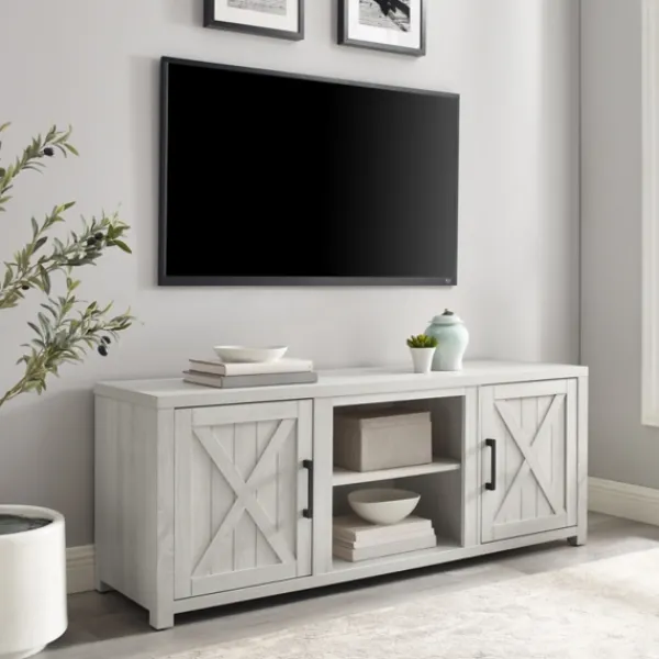 Tv Stands & Media Consoles-Kirkland's Home Wood Farmhouse Media Cabinet White