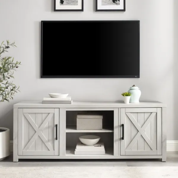 Tv Stands & Media Consoles-Kirkland's Home Wood Farmhouse Media Cabinet White