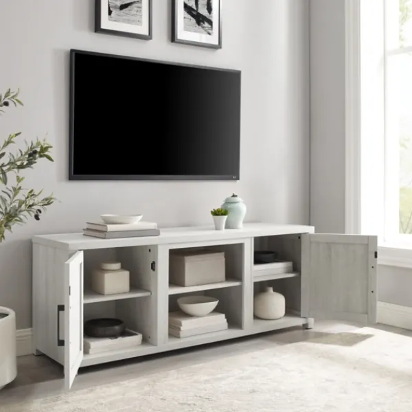Tv Stands & Media Consoles-Kirkland's Home Wood Farmhouse Media Cabinet White