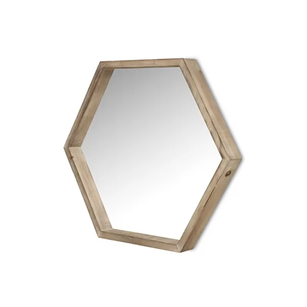 Decorative Mirrors-Kirkland's Home Wood Frame Hexagon Wall Mirror