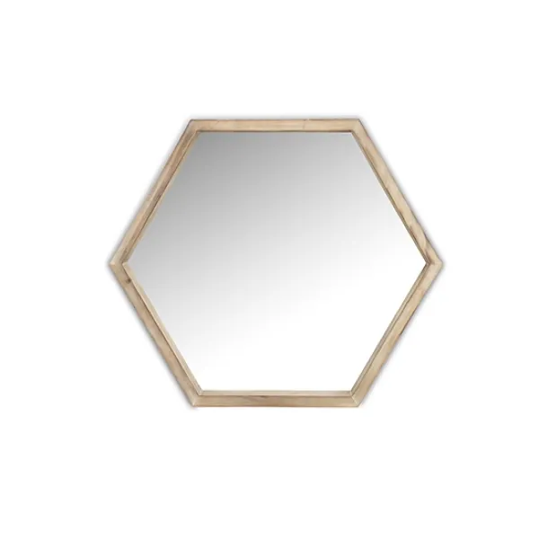 Decorative Mirrors-Kirkland's Home Wood Frame Hexagon Wall Mirror