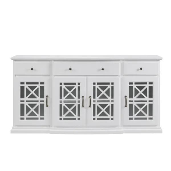 Cabinets & Sideboards-Kirkland's Home Wood Fretwork Sideboard White