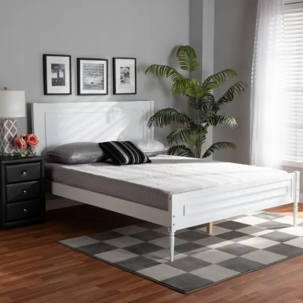 Beds & Headboards-Kirkland's Home Wood Full Platform Bed Frame White