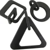 Statues & Figurines-Kirkland's Home Wood Geometric Chain Sculptures, Set Of 3 Black