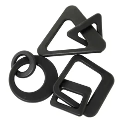 Statues & Figurines-Kirkland's Home Wood Geometric Chain Sculptures, Set Of 3 Black