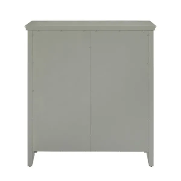 Cabinets & Sideboards-Kirkland's Home Wood Grid 2-Door Accent Cabinet Gray
