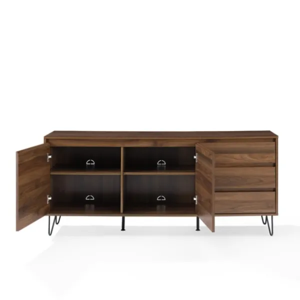 Tv Stands & Media Consoles-Kirkland's Home Wood Hairpin Legs Media Cabinet Brown