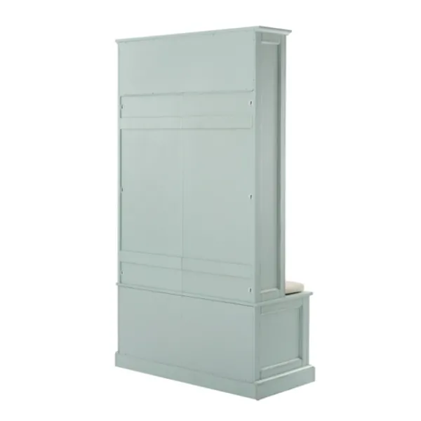 Entryway Furniture-Kirkland's Home Wood Hall Tree With Cushioned Bench Blue