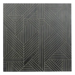 Wall Plaques-Kirkland's Home Wood Intersecting Carved Lines Wall Plaque Black