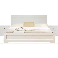 Beds & Headboards-Kirkland's Home Wood King Platform Bed And 2-Nightstand Set White