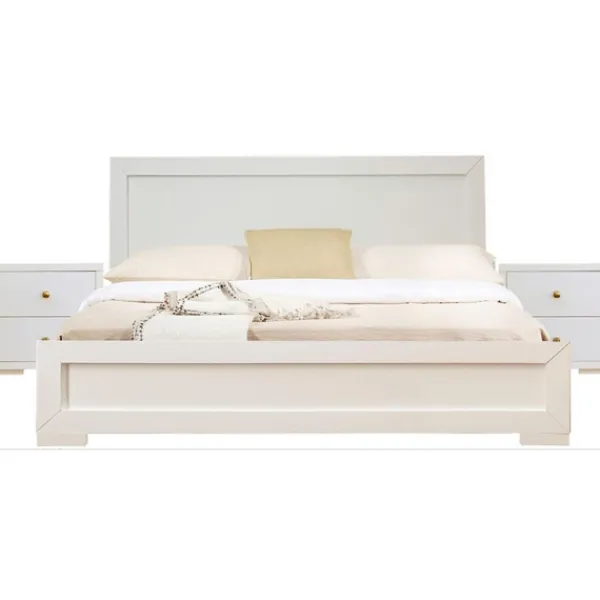 Beds & Headboards-Kirkland's Home Wood King Platform Bed And 2-Nightstand Set White