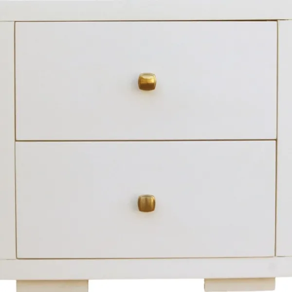 Beds & Headboards-Kirkland's Home Wood King Platform Bed And 2-Nightstand Set White